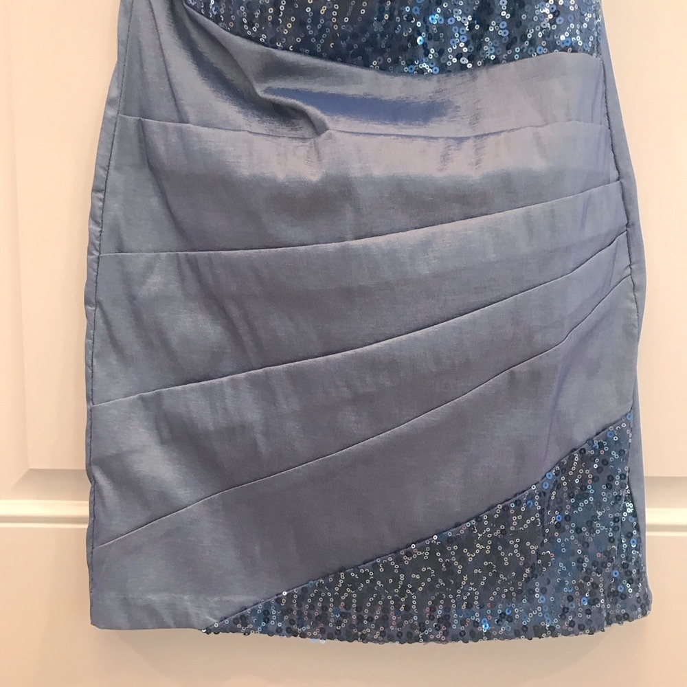 TEEZE ME Iridescent Taffeta & Sequins Strapless Dress - Picture 6 of 11